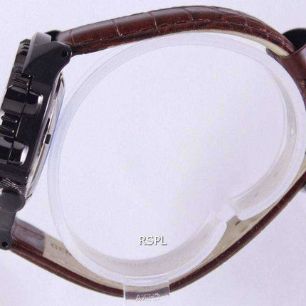 Orologio da uomo automatico Seiko 5 Sports Diver's 200M Ratio in pelle marrone SRP311K1-LS3