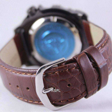 Orologio da uomo automatico Seiko 5 Sports Diver's 200M Ratio in pelle marrone SRP311K1-LS3