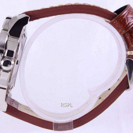 Orologio da uomo automatico Seiko 5 Sports Ratio in pelle marrone SRP481K1-LS1