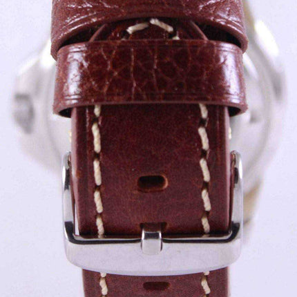 Orologio da uomo automatico Seiko 5 Sports Ratio in pelle marrone SRP481K1-LS1