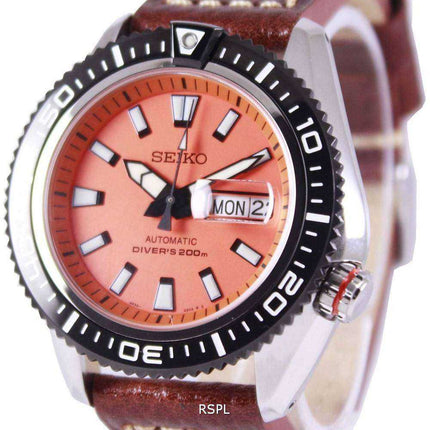 Orologio da uomo Seiko Superior Automatic Diver 200M Ratio in pelle marrone SRP497K1-LS1