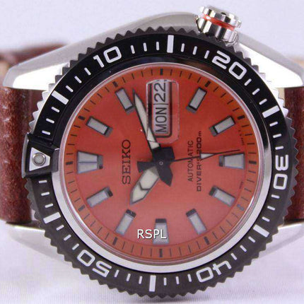 Orologio da uomo Seiko Superior Automatic Diver 200M Ratio in pelle marrone SRP497K1-LS1