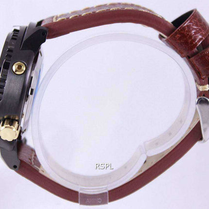Orologio da uomo con cinturino in pelle marrone 200M Ratio Automatic di Diver Seiko Prospex "SR T641K1-LS1"