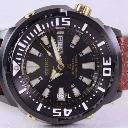Orologio da uomo con cinturino in pelle marrone 200M Ratio Automatic di Diver Seiko Prospex "SR T641K1-LS1"