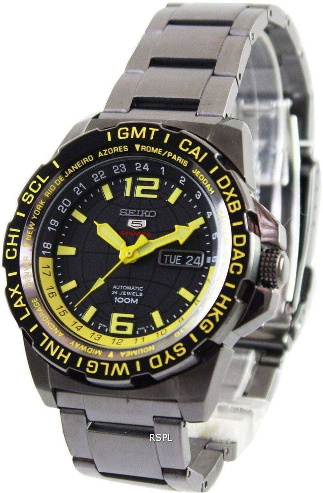Orologio da uomo Seiko 5 Sports Automatic 24 Jewels World Time SRP689K1 SRP689K
