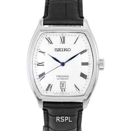 Orologio da uomo Seiko Presage cinturino in pelle quadrante bianco automatico SRPD05 SRPD05J1 SRPD05J