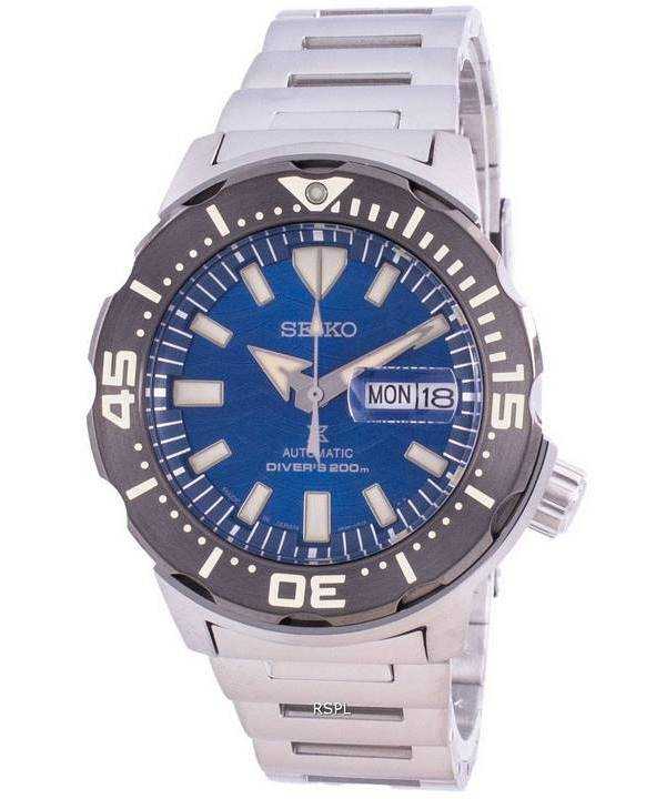Seiko Prospex Automatic Diver&#39;s Monster Save The Ocean SRPE09 SRPE09J1 SRPE09J Orologio da uomo 200M realizzato in Giappone