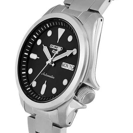 Orologio da uomo automatico Seiko 5 con quadrante nero SRPE55 SRPE55K1 SRPE55K 100M
