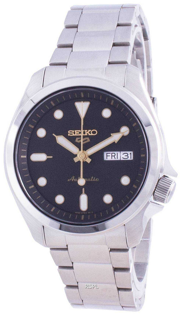 Orologio da uomo automatico Seiko 5 con quadrante nero SRPE57 SRPE57K1 SRPE57K 100M