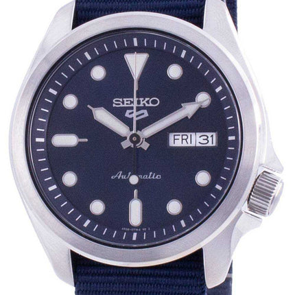 Orologio da uomo automatico Seiko 5 con quadrante blu con cinturino in nylon SRPE63 SRPE63K1 SRPE63K 100M