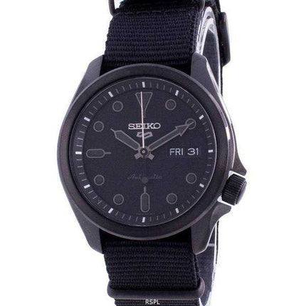 Orologio da uomo automatico Seiko 5 con quadrante nero con cinturino in nylon SRPE69 SRPE69K1 SRPE69K 100M