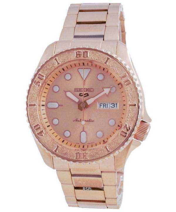 Seiko 5 Sports Rose Gold Tone Automatic SRPE72 SRPE72K1 SRPE72K 100M Orologio da uomo