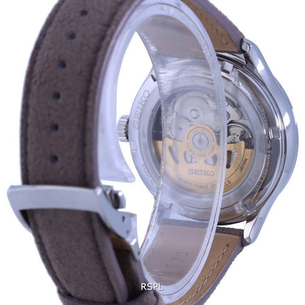 Orologio da uomo Seiko Presage Zen Garden quadrante bianco cinturino in pelle automatico SRPG25 SRPG25J1 SRPG25J