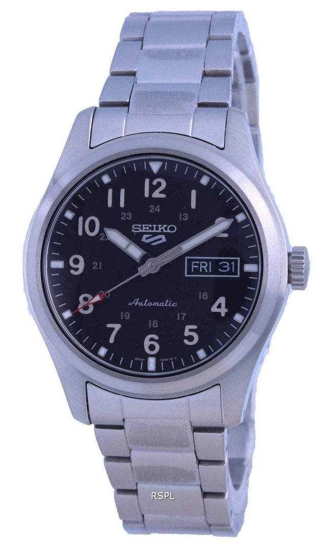 Orologio da uomo Seiko 5 Sports Field quadrante nero automatico SRPG27 SRPG27K1 SRPG27K 100M