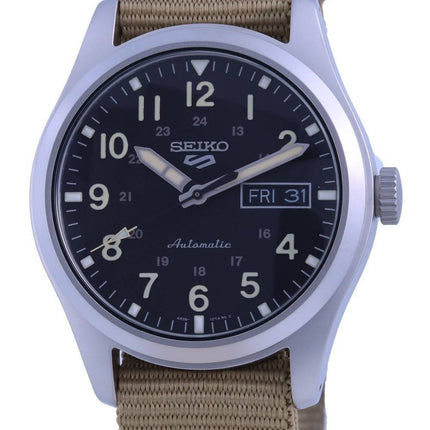 Orologio da uomo Seiko 5 Sports Field con quadrante nero, automatico, SRPG35 SRPG35K1 SRPG35K, 100 m, ricondizionato