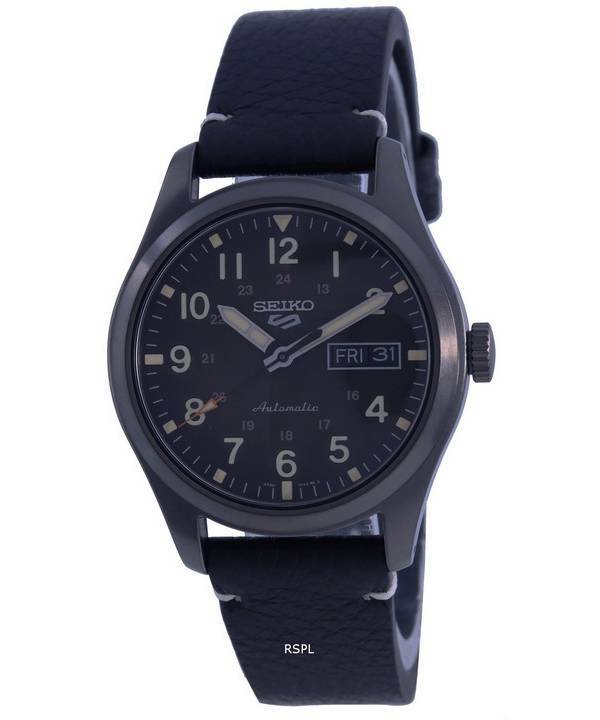 Orologio da uomo Seiko 5 Sports Field Collection ricondizionato con quadrante marrone e cinturino in pelle automatico SRPG41 SRPG41K1 SRPG41K 100M