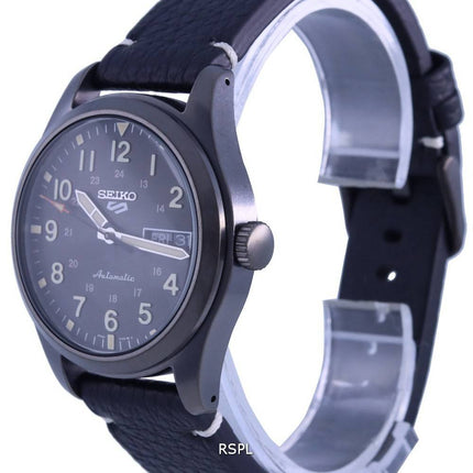 Orologio da uomo Seiko 5 Sports Field Collection ricondizionato con quadrante marrone e cinturino in pelle automatico SRPG41 SRPG41K1 SRPG41K 100M