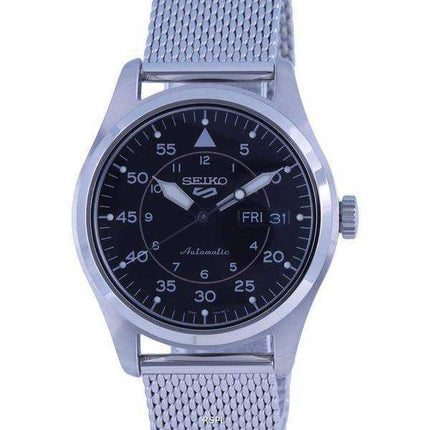 Orologio da uomo Seiko 5 Sports Flieger in acciaio inossidabile con quadrante nero automatico SRPH23K1 100M
