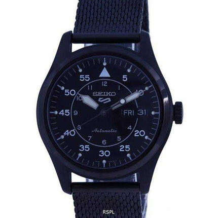 Orologio da uomo Seiko 5 Sports Flieger in acciaio inossidabile con quadrante nero automatico SRPH25K1 100M