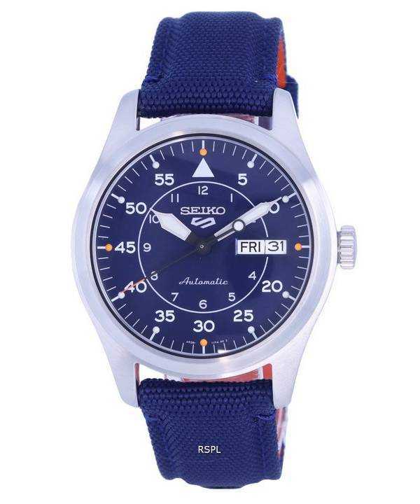 Orologio da uomo Seiko 5 Sports Flieger Nylon quadrante blu automatico SRPH31K1 100M