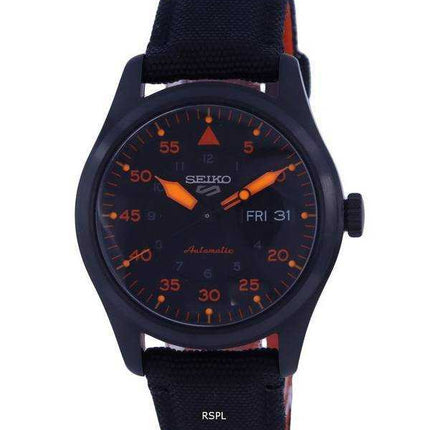 Orologio da uomo Seiko 5 Sports Flieger Nylon quadrante nero automatico SRPH33K1 100M