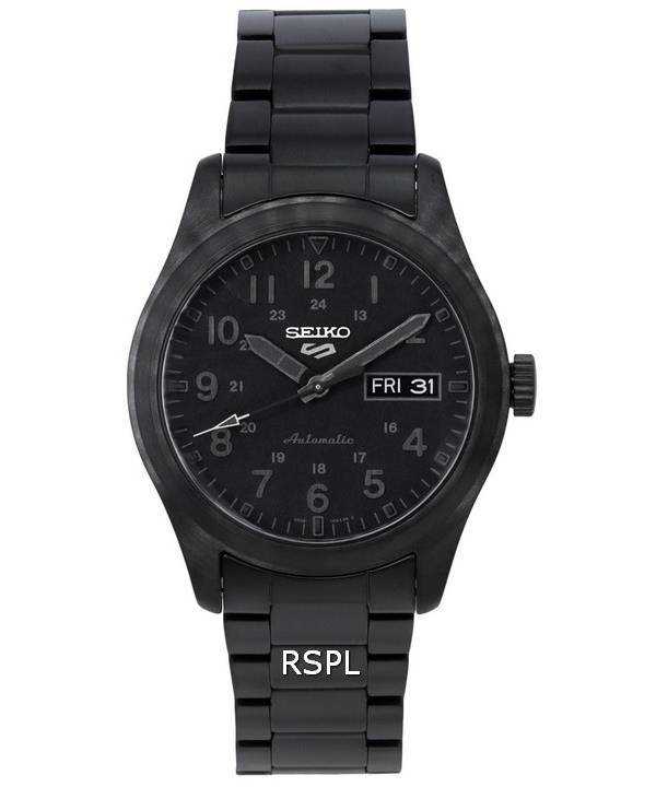 Orologio da uomo Seiko 5 Sports Stealth quadrante nero automatico SRPJ09 SRPJ09K1 SRPJ09K 100M