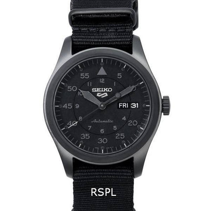 Orologio da uomo Seiko 5 Sports Stealth ricondizionato con cinturino in nylon e quadrante nero, automatico SRPJ11 SRPJ11K1 SRPJ11K 100M