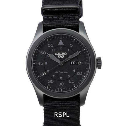 Orologio da uomo Seiko 5 Sports Stealth cinturino in nylon quadrante nero automatico SRPJ11 SRPJ11K1 SRPJ11K 100M