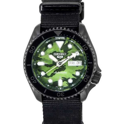 Orologio da uomo Seiko 5 Sports SKX Street Style cinturino in nylon quadrante mimetico automatico SRPJ37K1 100M