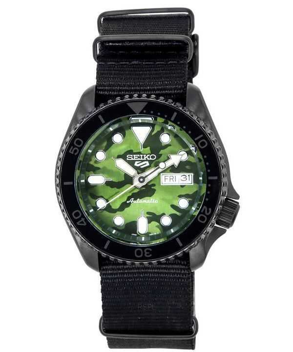 Orologio da uomo Seiko 5 Sports SKX Street Style cinturino in nylon quadrante mimetico automatico SRPJ37K1 100M