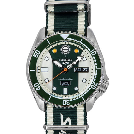 Orologio da uomo Seiko 5 Sports Honda Super Cub Limited Edition quadrante bianco e verde automatico SRPJ49K1 100M