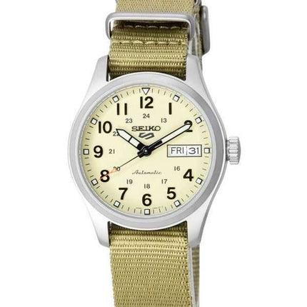 Orologio da uomo Seiko 5 Sports Desert Kit Midfield cinturino in nylon quadrante crema automatico SRPJ83K1 100M