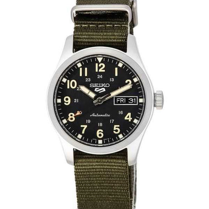 Orologio da uomo Seiko 5 Sports Green Zone Midfield quadrante nero automatico SRPJ85K1 100M