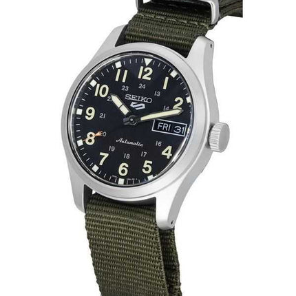 Orologio da uomo Seiko 5 Sports Green Zone Midfield quadrante nero automatico SRPJ85K1 100M