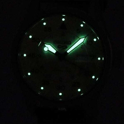 Orologio da uomo Seiko 5 Sports GMT Champagne Flieger Suit Style con cinturino in pelle automatico SRPJ87K1 100M ricondizionato