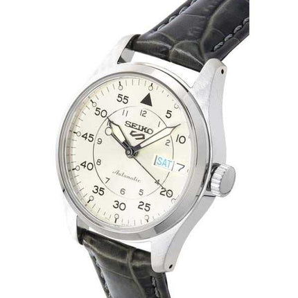 Orologio da uomo Seiko 5 Sports GMT Champagne Flieger Suit Style con cinturino in pelle automatico SRPJ87K1 100M ricondizionato