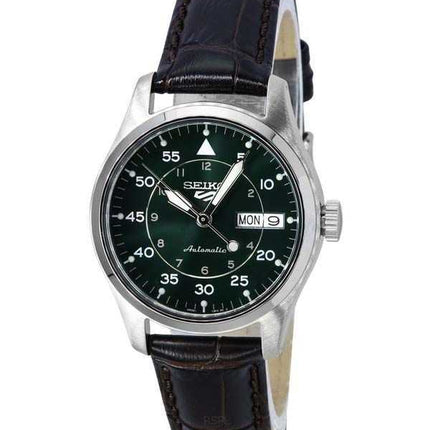 Seiko 5 Sports GMT Kelly Green Flieger Suit Style cinturino in pelle automatico SRPJ89K1 100M orologio da uomo