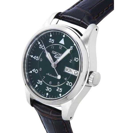 Seiko 5 Sports GMT Kelly Green Flieger Suit Style cinturino in pelle automatico SRPJ89K1 100M orologio da uomo