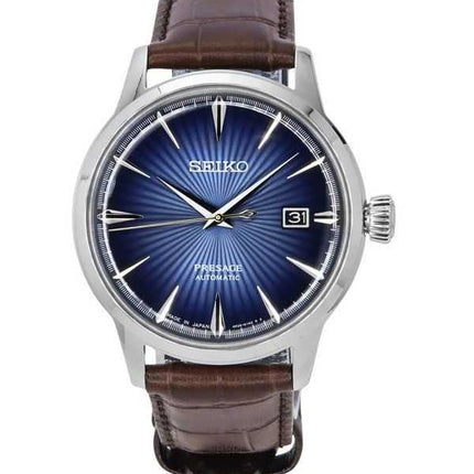 Orologio da uomo Seiko Presage Cocktail Time cinturino in pelle di vitello quadrante blu automatico SRPK15J1