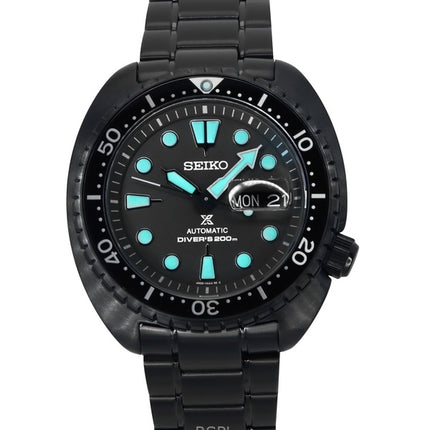 Orologio da uomo Seiko Prospex Black Series Night Vision Turtle quadrante nero automatico subacqueo SRPK43K1 200M