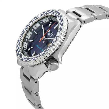 Orologio da uomo Seiko 5 Sports SKX Series Checker Flag Special Edition quadrante blu petrolio automatico SRPK65K1 100M