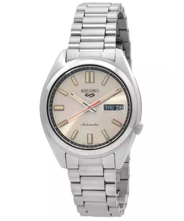 Orologio da uomo Seiko 5 Sports SNXS Series in acciaio inossidabile con quadrante beige automatico SRPK91K1 100M