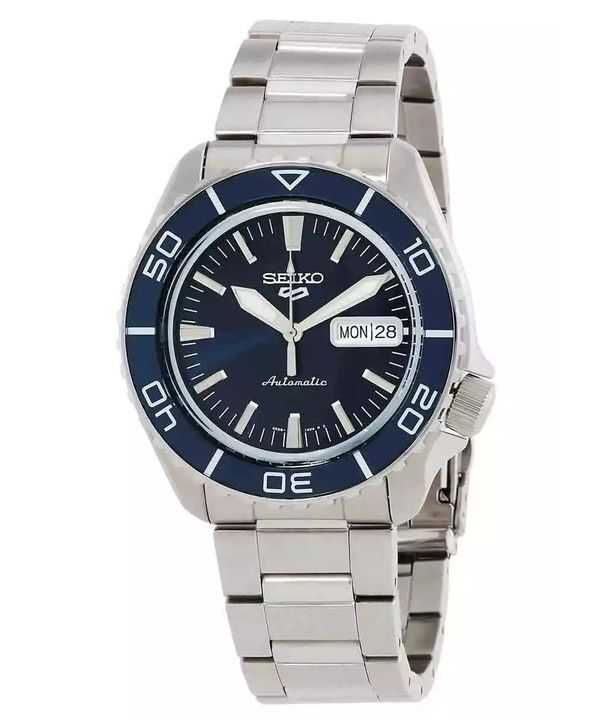 Orologio da uomo Seiko 5 Sports SKX Series in acciaio inossidabile con quadrante blu Sunray automatico SRPK97K1 100M