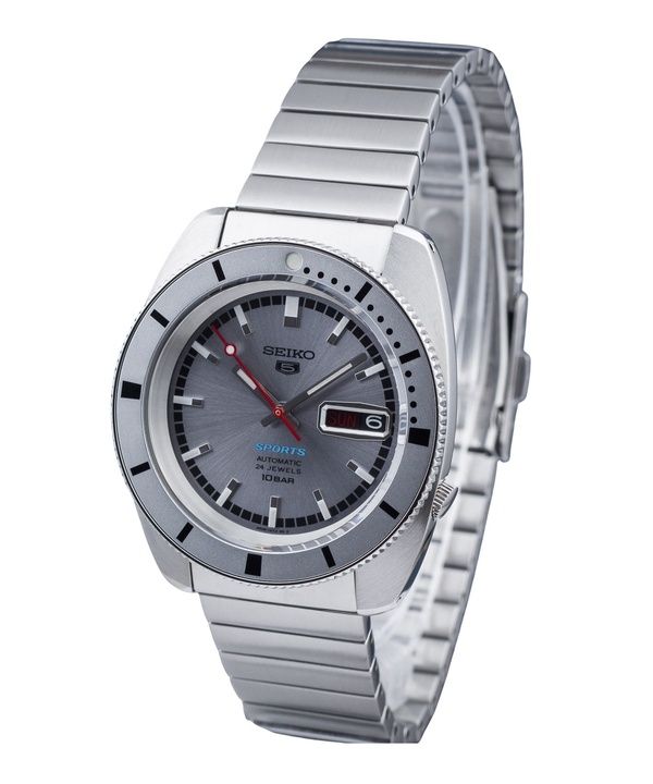 Seiko 5 Sports 1968 Recreation Limited Edition quadrante grigio argento automatico SRPL03K1 100M orologio da uomo con cinturino