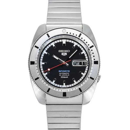 Orologio da uomo Seiko 5 Sports 1968 Recreation Limited Edition quadrante nero automatico SRPL05K1 100M con cinturino extra