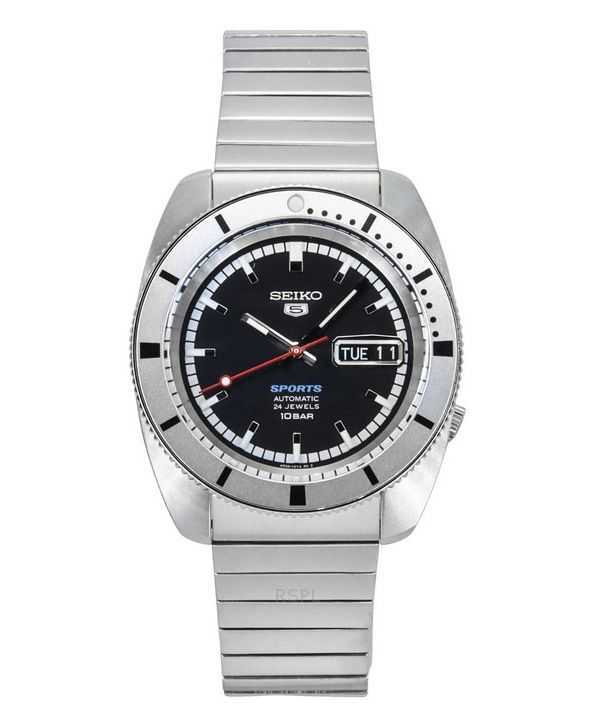 Orologio da uomo Seiko 5 Sports 1968 Recreation Limited Edition quadrante nero automatico SRPL05K1 100M con cinturino extra