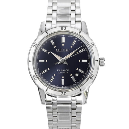 Orologio da uomo Seiko Presage Style anni '60 in acciaio inossidabile con quadrante blu automatico SRPL07J1