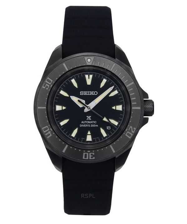 Orologio da uomo Seiko Prospex Sea Samurai Shog-urai con cinturino in silicone e quadrante nero, automatico, subacqueo SRPL15K1