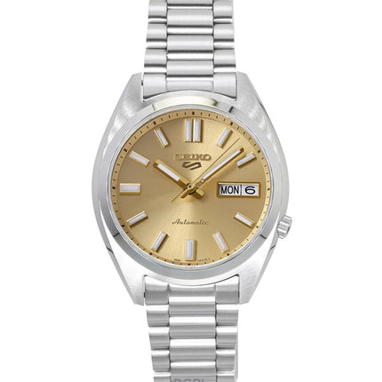 Orologio da uomo Seiko 5 Sports SNXS in acciaio inossidabile con quadrante dorato, automatico SRPL59K1, 100 m