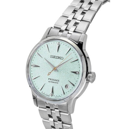 Orologio da donna Seiko Presage Cocktail con diamanti e quadrante verde menta, automatico, SRPL63J1